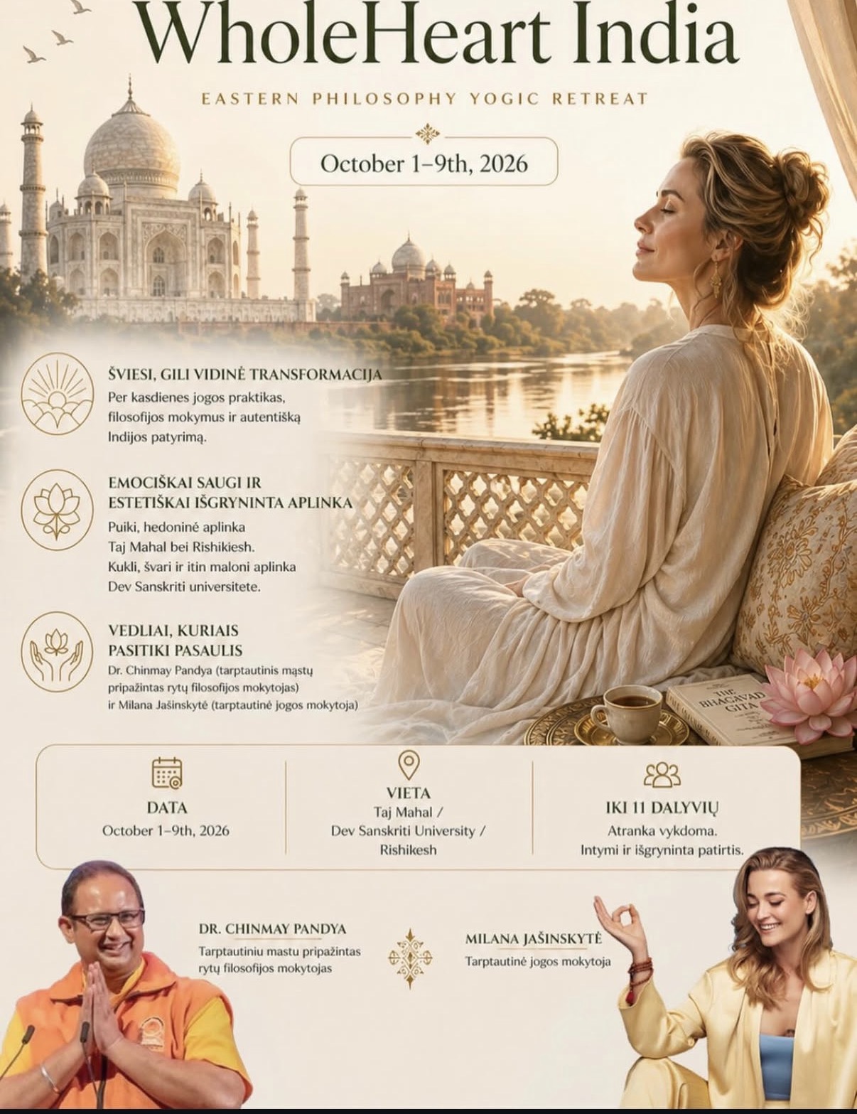 WholeHeart India - Eastern Philosophy Yogic Retreat - October 1-9, 2026